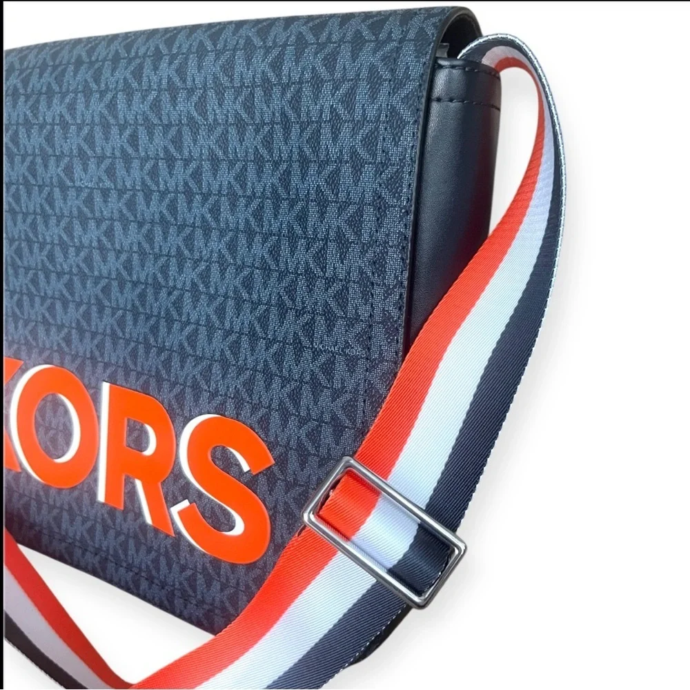 Michael Kors Blue and Orange Cooper Flap Men's Messenger Bag | Crossbody